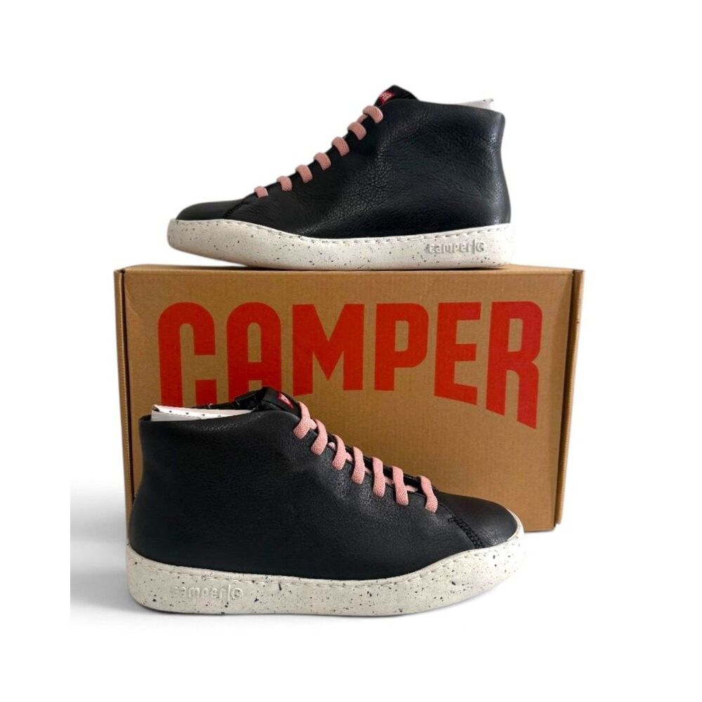 CAMPER Peu Touring Black leather sneakers for women, New! Size US9, EU39